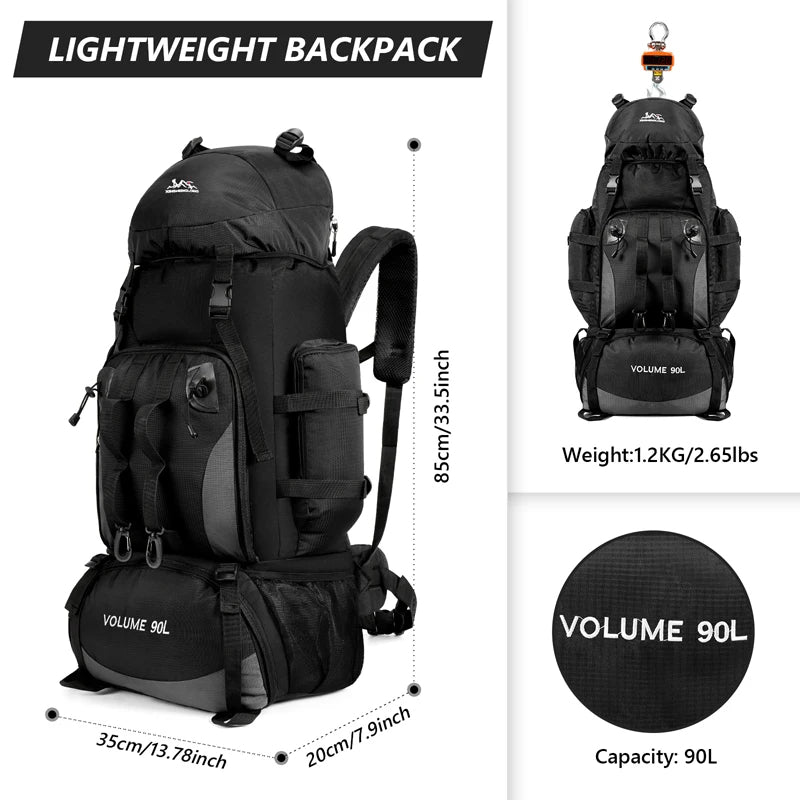 OG Outdoor - 90L Waterproof Hiking Backpack