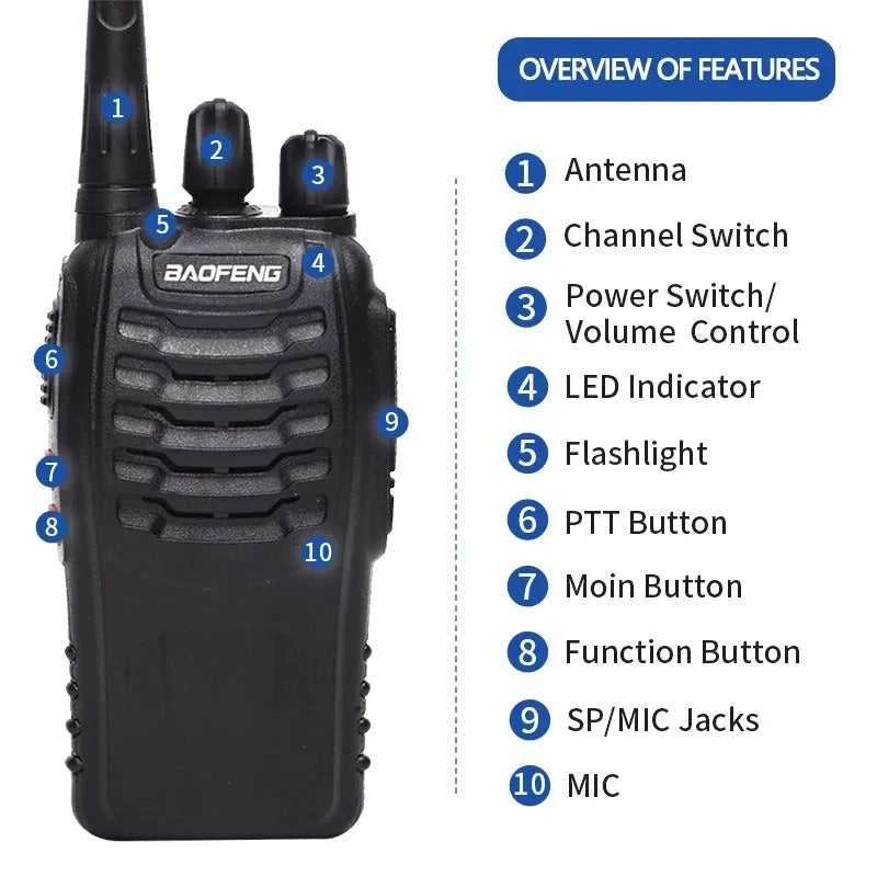 OG Outdoor - Walkie Talkie Dual Band Portable Long Range UHF