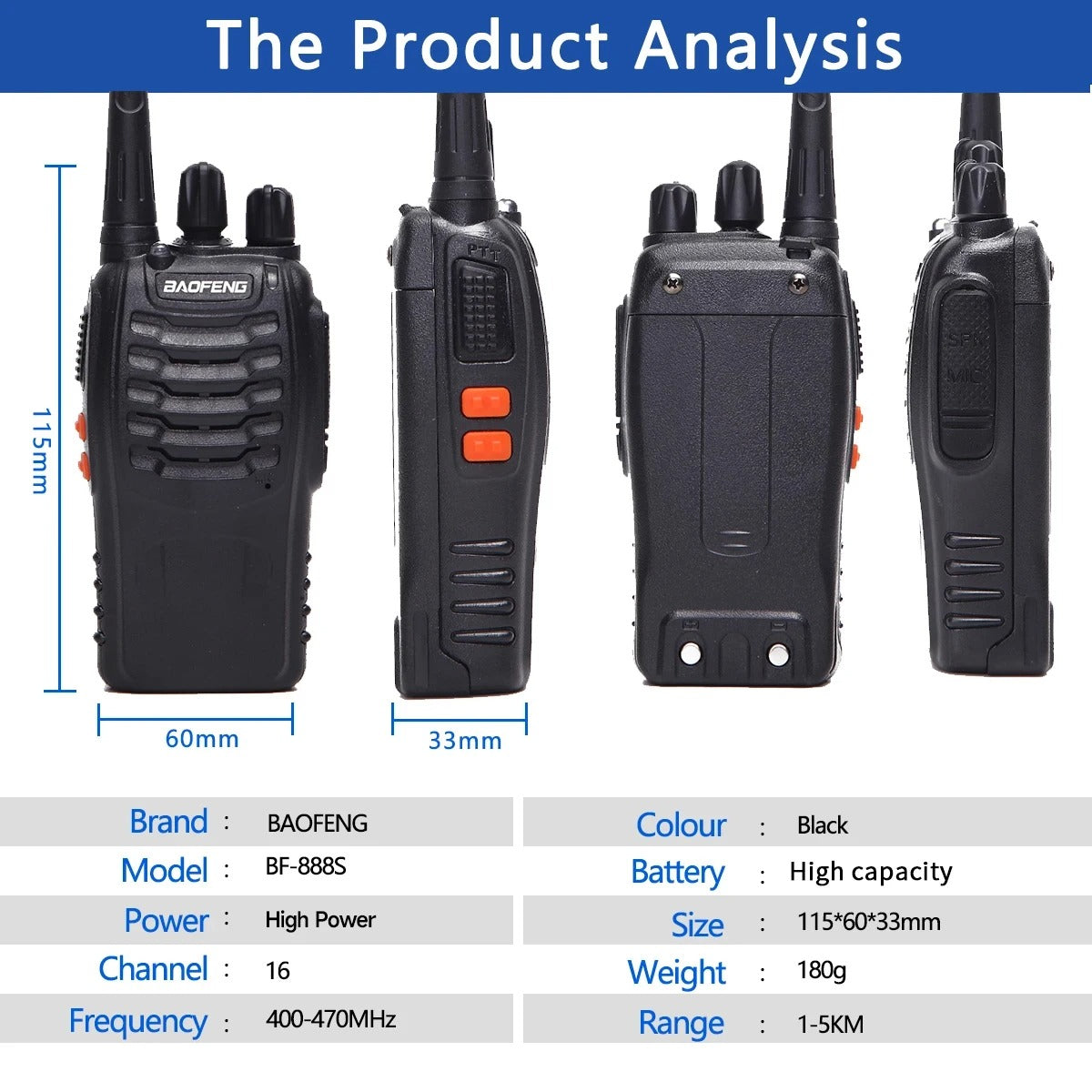 OG Outdoor - Walkie Talkie Dual Band Portable Long Range UHF