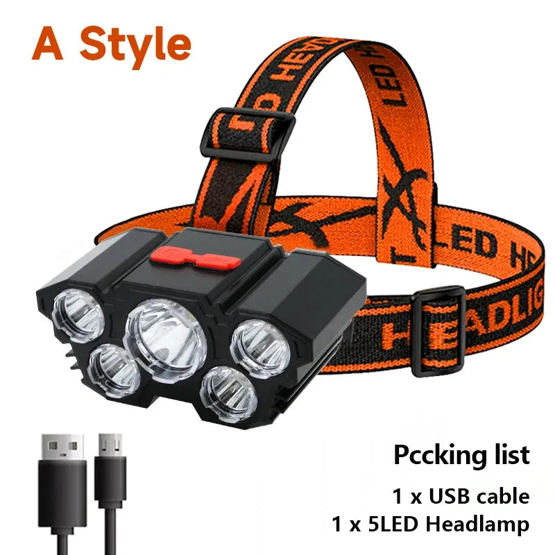 OG Outdoor - 5 LED Rechargeable Headlamp